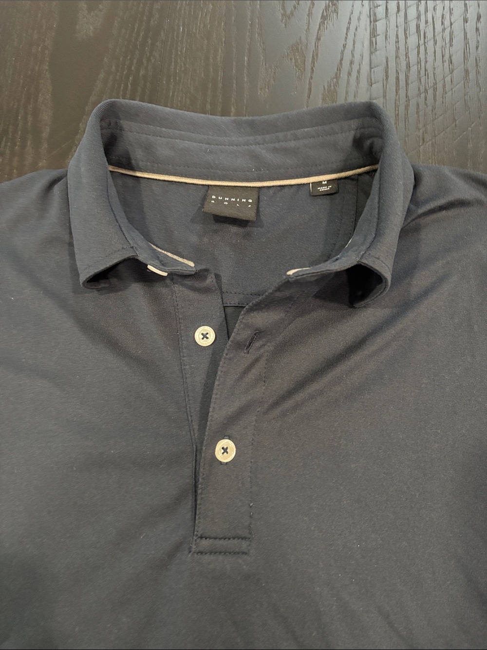 Dunning Men's Navy Polo Shirt, Performance